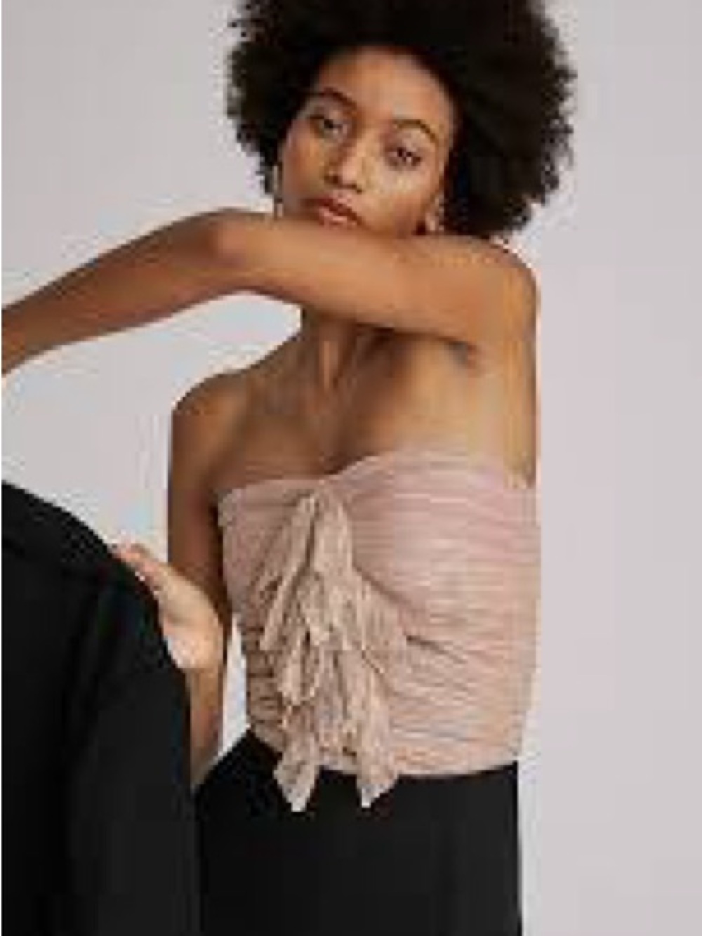 Maeve by Anthropologie Ruffled Metallic Tube Top